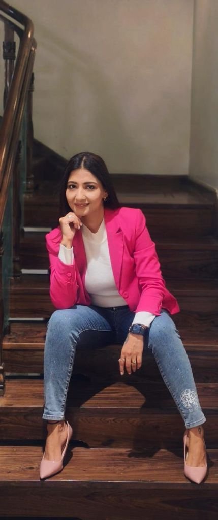 Pink blazer editorial